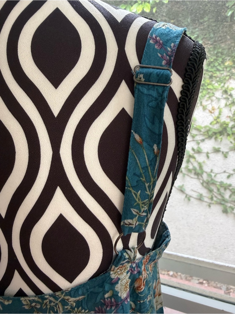 Natural Life Teal Floral Bobo Maxi with Side Slit - Picture 9 of 11